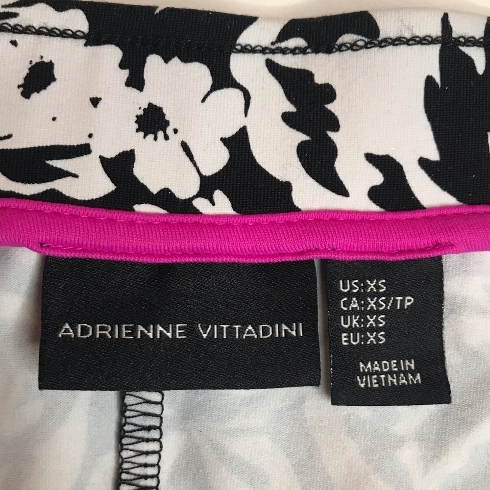 ADRIENNE VITTADINI XS Floral Black & White Box Pleat A-Line Swing Skater Skirt - Picture 8 of 13